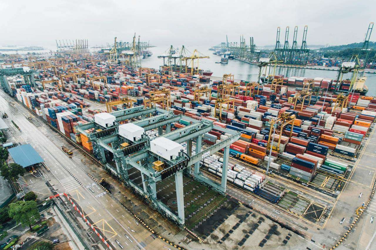 Container terminal at an Indian export port