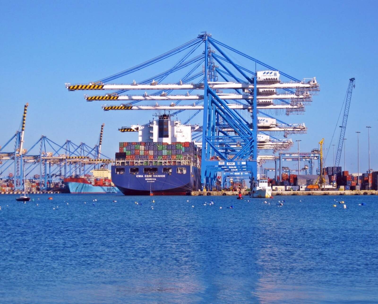 Container terminal at an Indian export port